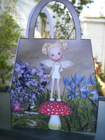 Sweet Fairy on Toadstool Handbag Card by Toni Marie Judd