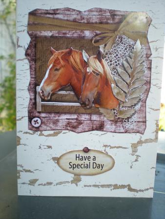 Weathered Country Horses Card Topper by Toni Marie Judd