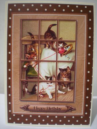 Four Playful Kittens - Window Tile Card by Toni Marie Judd