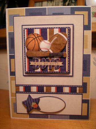Happy Birthday Boys Will Be Boys Card Front by Toni Marie Judd
