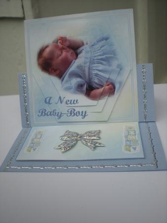 A New Baby Boy Easel Card by Toni Marie Judd