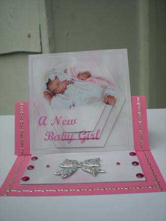 A New Baby Girl Easel Card by Toni Marie Judd