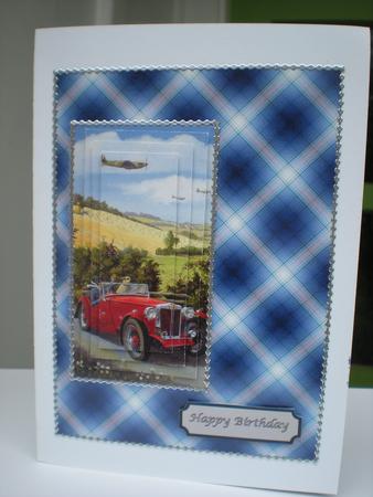 Vintage Car Country Scene with Plane, Pyramids by Toni Marie Judd