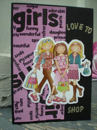 Sugar and Spice Girl Wording Backing Paper in Lilac by Toni Marie Judd