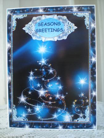 Christmas Tree Blue Backing Paper by Toni Marie Judd