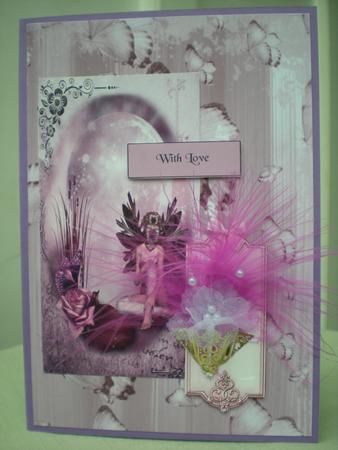 Lilac Painted Butterfly A4 Backing Paper by Toni Marie Judd