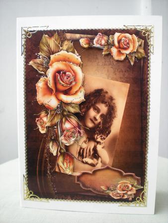 Lovely Vintage Girl with Roses by Toni Marie Judd