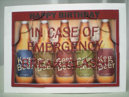 A5 Beer Emergency Fun Novelty Scallop Corners and Pyramage by Toni Marie Judd