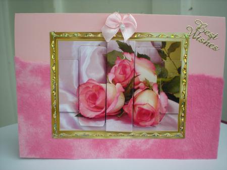 Panelled Three Pink Tinged Roses by Toni Marie Judd