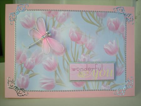 Misty Tulip Pink & Blue Paper by Toni Marie Judd
