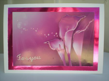 Stunning Sparkling Calla Lilies Card Front & Decoupage by Toni Marie Judd