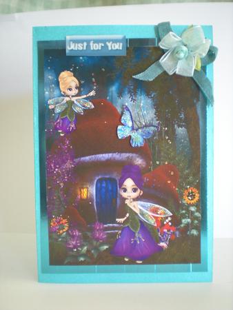 In the Fairy Glenn with Pretty Flowers and Mushroom House A4 by Toni Marie Judd