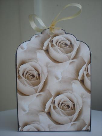 Cream Roses Tag Gift Box by Toni Marie Judd