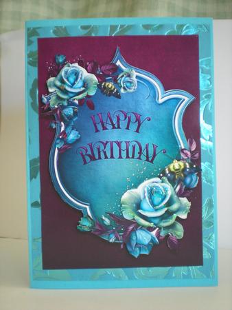 Ice Blue & Amethyst Roses Birthday by Toni Marie Judd