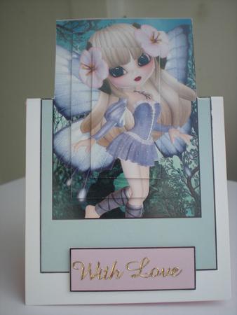 Petunia Fairy Over the Edge Card with Simple Pyramage by Toni Marie Judd
