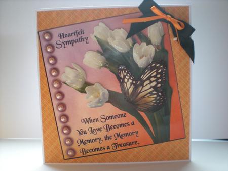 Heartfelt Sympathy with Flower & Butterfly Decoupage by Toni Marie Judd