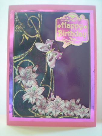Purple Lilies and Butterfly Topper by Toni Marie Judd