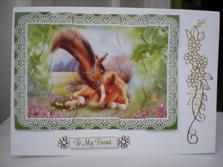Mother and Foal Wavey Side Stacker Card by Toni Marie Judd