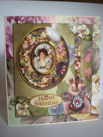 Vintage Poster Oval Flower Frame & Decoupage by Toni Marie Judd
