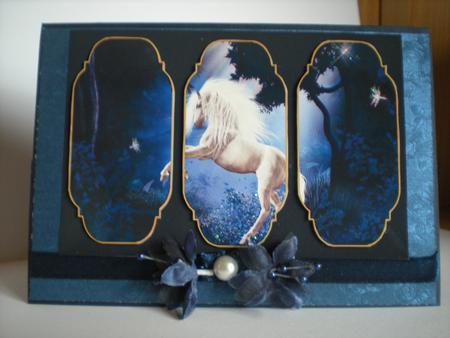 Beautiful Blue Horse Card Topper by Toni Marie Judd