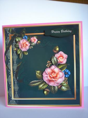 Beautiful Peach Camelias on a Green Background. by Toni Marie Judd