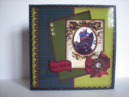 Tartan Themed Scottish Terrier at Christmas Qs by Toni Marie Judd
