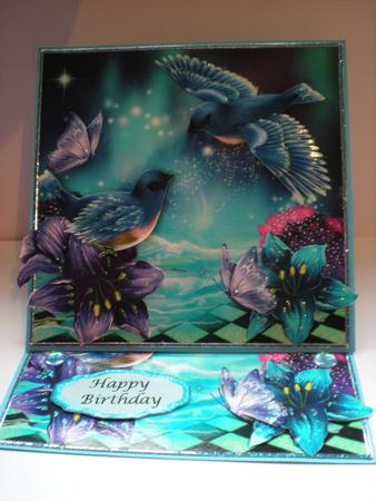 Fantasy Blue Birds with Flowers 8x8 Mini Kit by Toni Marie Judd