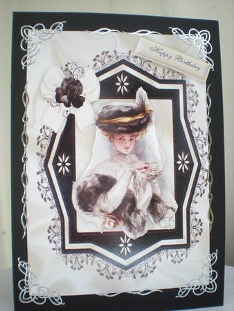 Elegant Vintage Lady in Black/cream Ornate Frame by Toni Marie Judd