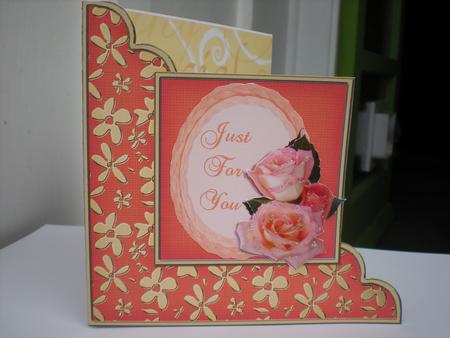 Gold Floral Cut and Fold Corner Card Plain Card Base by Toni Marie Judd