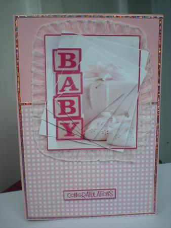 New Baby Girl Stagger Fold Card by Toni Marie Judd