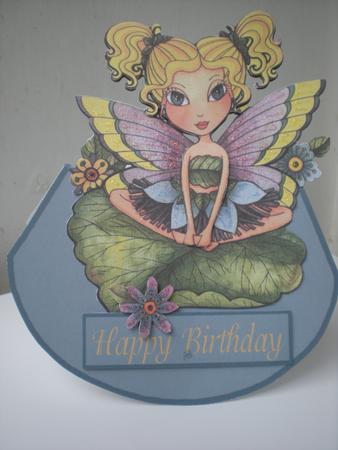 Fairy on Leaf Wobble Card with Decoupage by Toni Marie Judd