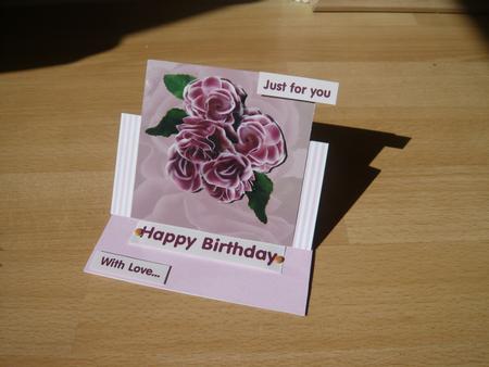 Pink Rose Birthday Greetings by Toni Bradshaw