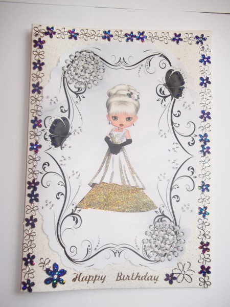 Little Lady in Gown with Diamonds A5 Insert with Verse by Tracey Barrett