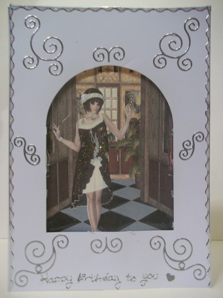 Flapper in Black N White Topper by Tracey Barrett