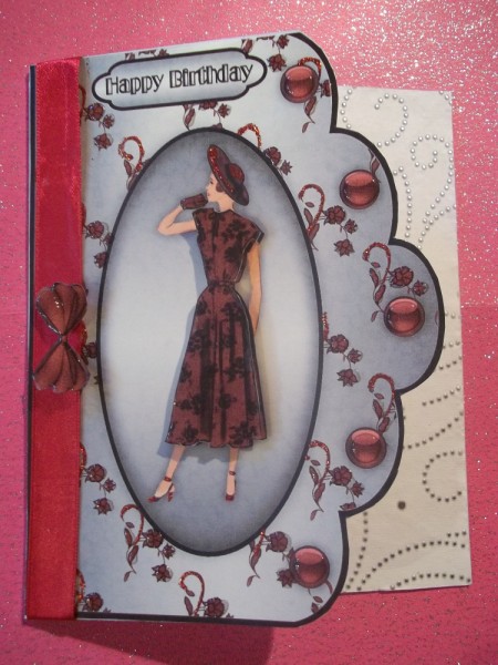 The Height of Fashion Scallop Edge A4 Card Front by Tracey Barrett