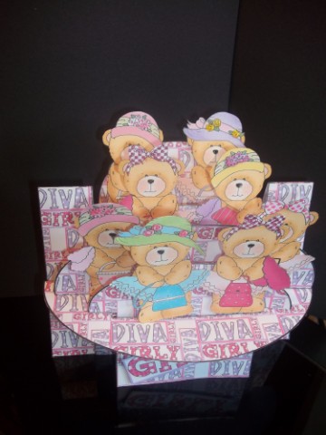 Chubby Girl Bears 3D Shelf Card Kit by Tracey Barrett