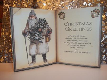 Here Comes Santa Claus Vintage Book Card by Tracey Barrett