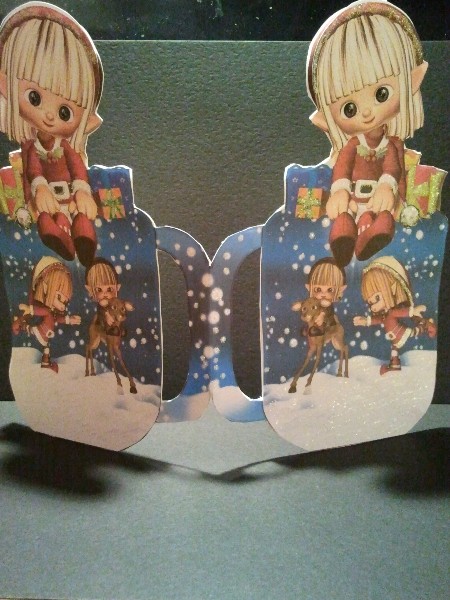 Cute Santa's Elf Mug Shaped Card by Tracey Barrett