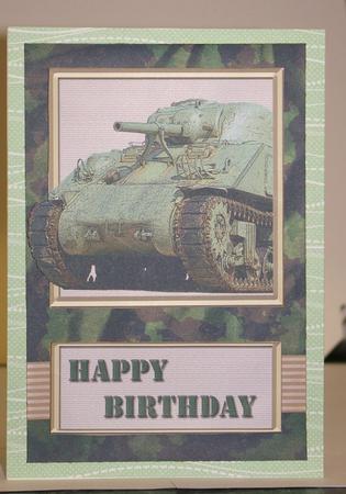 Ww2 Tank Card Front by Tracey Duckmanton