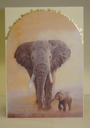 Elephants Rounded Quick Card by Tracey Duckmanton