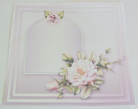 Pink Roses on a Lilac Satin Shield - 8in x 8in Insert Plate by Tracey Duckmanton