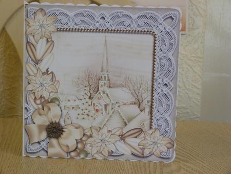 Christmas Cream Church 8in Decoupage Step by Step Sheet by Tracey Duckmanton