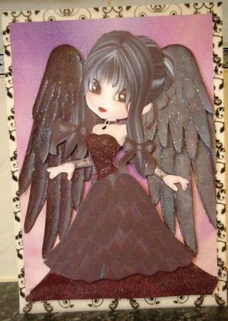 Sweet Gothic Angel A4 Card Front #2 by Tracey Duckmanton