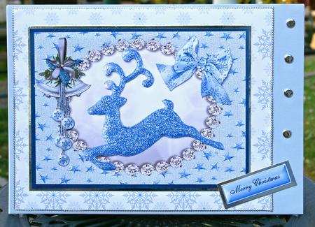 Christmas Blue Reindeer by Tracey Duckmanton