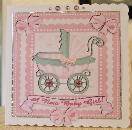 New Baby Girl 8 x 8 Card - Insert Available by Tracey Duckmanton