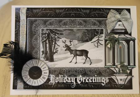 Holiday Greetings Black and White Vintage by Tracey Duckmanton