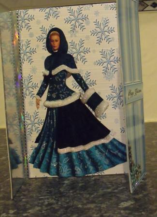 Lady in Turquiose Winter Coat Gatefold by Tracey Duckmanton