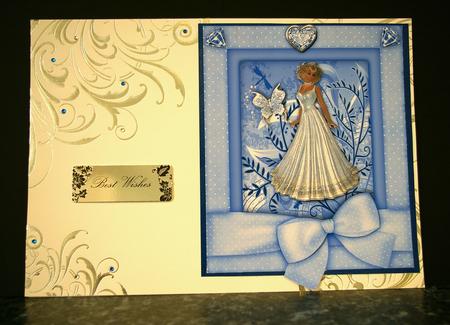 The Butterfly Bride A5 Card Front with Decoupage by Tracey Duckmanton