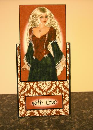 Gorgeous Goth Girl Vertical Fold Back Card by Tracey Duckmanton