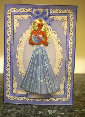 5 x 7 Pearls, Lace and Ribbon Plain Card Base by Tracey Duckmanton